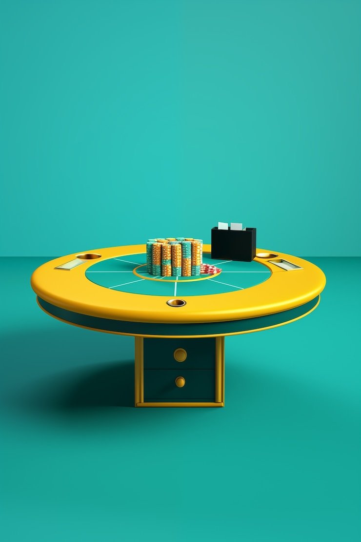 Studio dealer langsung dengan meja Teen Patti dan peralatan siaran multi-kamera ina jp